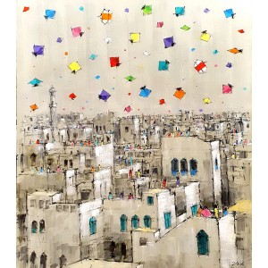 Zahid Saleem, 30 x 36 Inch, Acrylic on Canvas, Cityscape Painting, AC-ZS-156